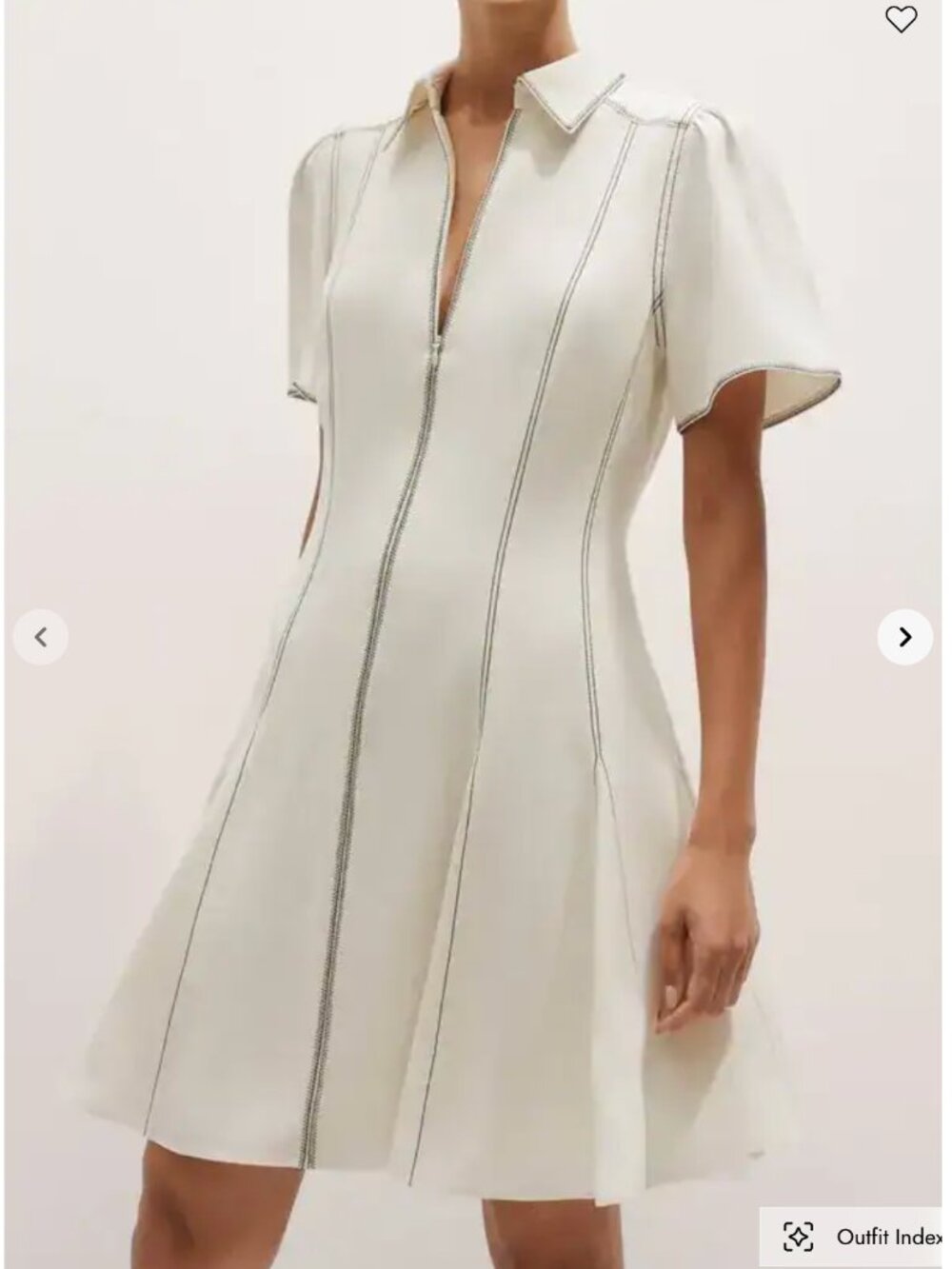 LIKE NEW ME+EM Contrast Stitch Mini Dress Ivory Size 4